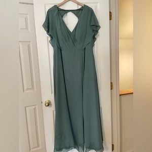 Azazie Rylee Dress in Eucalyptus Size 18